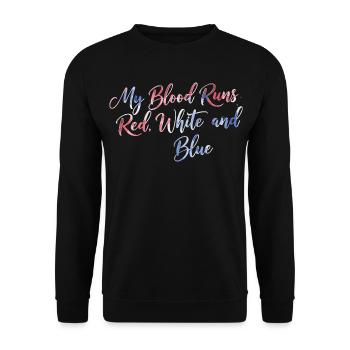 Blood Runs Red White Blue - Unisex Pullover - Schwarz - Vorne - Alina (178cm) & Michal (187cm)