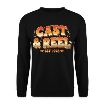 Cast Reel Est 1976 - Unisex Pullover - Schwarz - Vorne - Alina (178cm) & Michal (187cm)