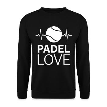 Padel Love Sport Heartbeat Lifestyle - Unisex Sweatshirt - black - Front - Alina (178cm) & Michal (187cm)