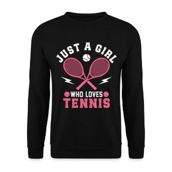 Juste une fille qui aime le tennis - Sweat-shirt Unisexe - noir - Devant - Alina (178cm) & Michal (187cm)