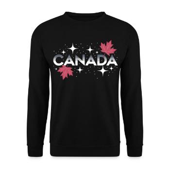 T-shirt Canada Feuille d’érable - Chemise de voyage Canada - Sweat-shirt Unisexe - noir - Devant - Alina (178cm) & Michal (187cm)