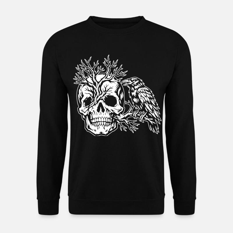 Schädel, Baum und Rabe - Unisex Pullover - Schwarz