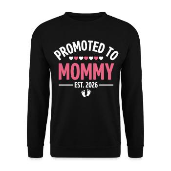 Promoted to Mom 2026 Pregnancy Design - Unisex Sweatshirt - black - Front - Alina (178cm) & Michal (187cm)