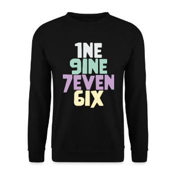 Vintage 1976 - Unisex Pullover - Schwarz - Vorne - Alina (178cm) & Michal (187cm)