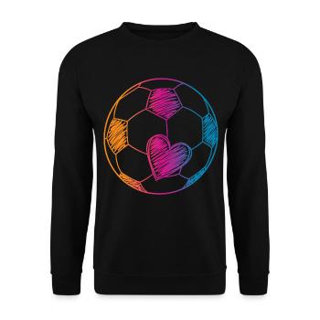 Fußball Ball Aquarell - Unisex Pullover - Schwarz - Vorne - Alina (178cm) & Michal (187cm)