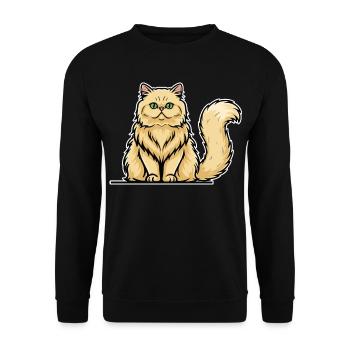 Cream Persian Cat Long Hair Vintage Portrait - Unisex Sweatshirt - black - Front - Alina (178cm) & Michal (187cm)