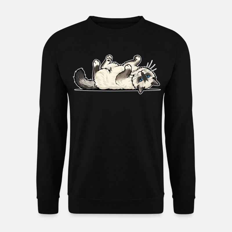 Grauer getigerter Katzen-Jäger-Jäger-Porträt - Unisex Pullover - Schwarz