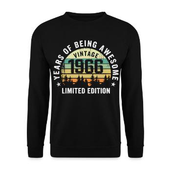 Legendary since 1966, Vintage Edition 1966 Retro - Unisex Sweatshirt - black - Front - Alina (178cm) & Michal (187cm)