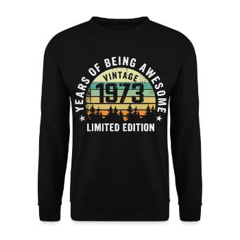 Legendary since 1973, Vintage Edition 1973 Retro - Unisex Sweatshirt - black - Front - Alina (178cm) & Michal (187cm)