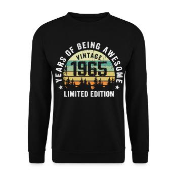 Legendär seit 1965, Vintage Edition 1965 Retro - Unisex Pullover - Schwarz - Vorne - Alina (178cm) & Michal (187cm)