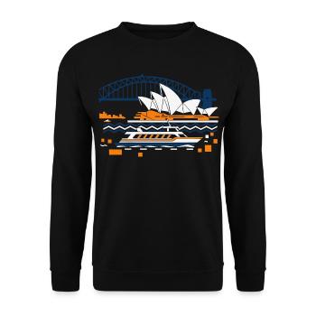 Silhouette du pont du port de l’Opéra de Sydney - Sweat-shirt Unisexe - noir - Devant - Alina (178cm) & Michal (187cm)