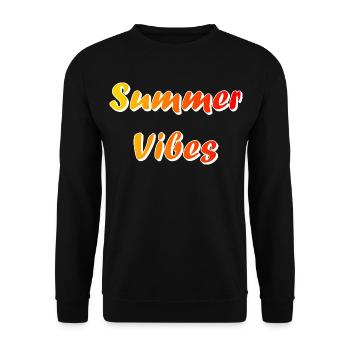 Sommerliche Vibes - Unisex Pullover - Schwarz - Vorne - Alina (178cm) & Michal (187cm)