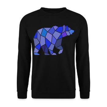 Geometric Bear in Mosaic - Unisex Sweatshirt - black - Front - Alina (178cm) & Michal (187cm)