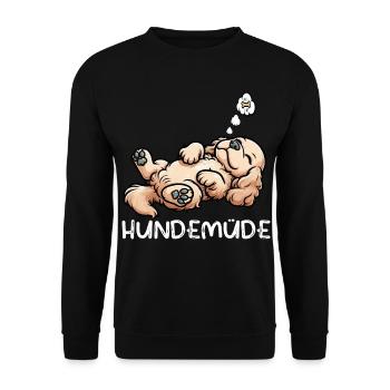 Hundemüde Cocker Spaniel Cockerhund Cockerbesitzer - Unisex Pullover - Schwarz - Vorne - Alina (178cm) & Michal (187cm)