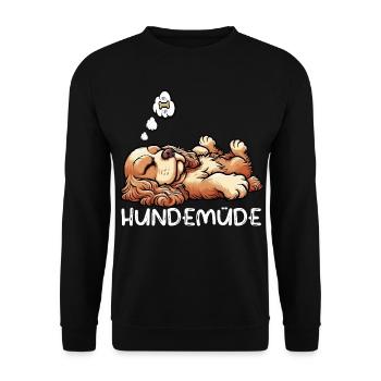 Hundemüde Cocker Spaniel Cockerhund Cockerbesitzer - Unisex Pullover - Schwarz - Vorne - Alina (178cm) & Michal (187cm)