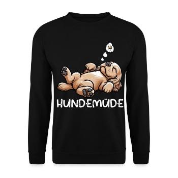 Hundemüde Cocker Spaniel Cockerhund Cockerbesitzer - Unisex Pullover - Schwarz - Vorne - Alina (178cm) & Michal (187cm)