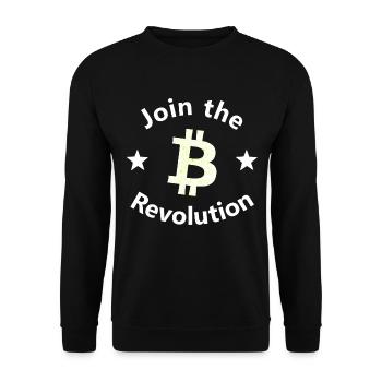 Bitcoin Revolt Circle - Unisex Sweatshirt - black - Front - Alina (178cm) & Michal (187cm)