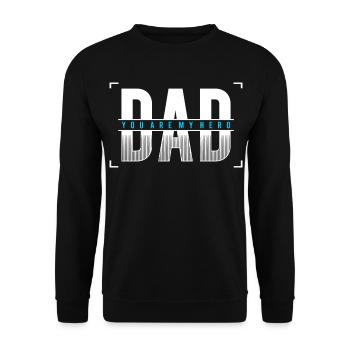 Papa, tu es mon héros Chemise - Sweat-shirt Unisexe - noir - Devant - Alina (178cm) & Michal (187cm)