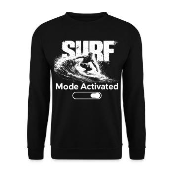 Surf Mode Activated Shirt Surfer Beach Wave - Unisex Pullover - Schwarz - Vorne - Alina (178cm) & Michal (187cm)
