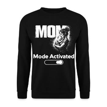 Mom Mode Activated Shirt Funny Mother Gift - Unisex Sweatshirt - black - Front - Alina (178cm) & Michal (187cm)