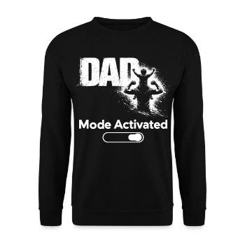 Cadeau du Père Drôle en mode Papa Activé - Sweat-shirt Unisexe - noir - Devant - Alina (178cm) & Michal (187cm)