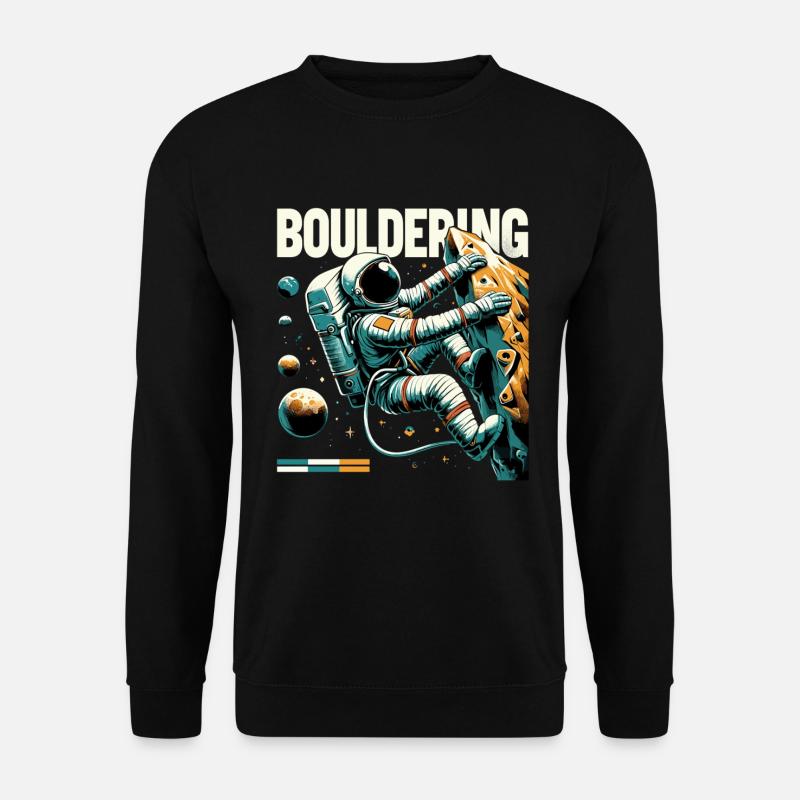 Astronaut Boulderung – Klettern im Weltall Design - Unisex Pullover - Schwarz