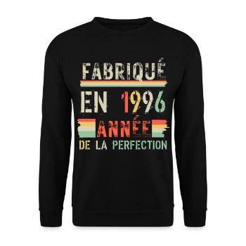 Fabriqué en 1926 Année de Perfection - Sweat-shirt Unisexe - noir - Devant - Alina (178cm) & Michal (187cm)