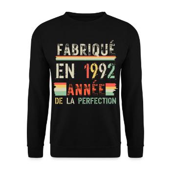 Fabriqué en 1992 – Année de Perfection - Sweat-shirt Unisexe - noir - Devant - Alina (178cm) & Michal (187cm)