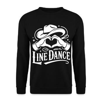 Line Dance Herzhände Cowboy - Unisex Pullover - Schwarz - Vorne - Alina (178cm) & Michal (187cm)