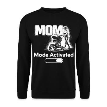 Mom Mode Activated Shirt New Mom Baby Stroller - Unisex Sweatshirt - black - Front - Alina (178cm) & Michal (187cm)