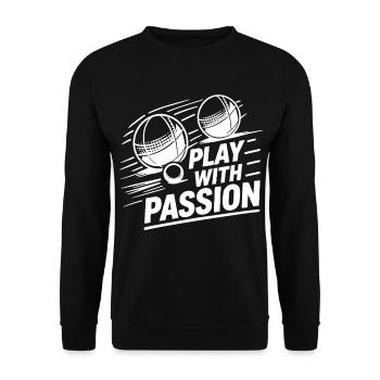 Jouez avec passion Boule Petanque Sport - Sweat-shirt Unisexe - noir - Devant - Alina (178cm) & Michal (187cm)