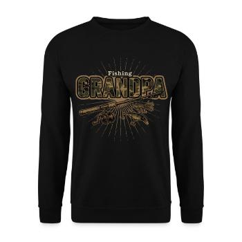 Fishing Grandpa Angeln Opa - Unisex Sweatshirt - black - Front - Alina (178cm) & Michal (187cm)