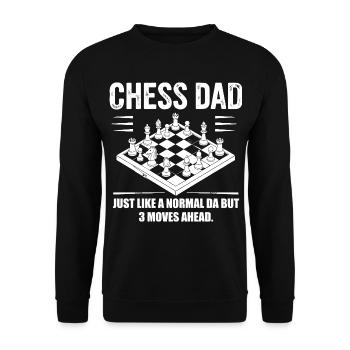 Schach: Das beste Design für Papa und Opa - Unisex Pullover - Schwarz - Vorne - Alina (178cm) & Michal (187cm)