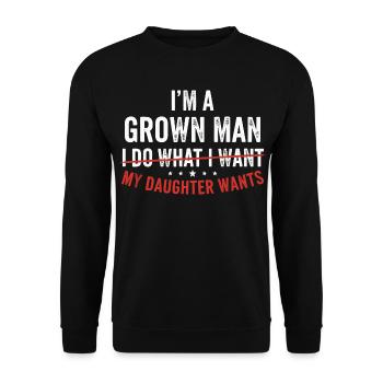 Meine Tochter entscheidet alles für mich - Unisex Pullover - Schwarz - Vorne - Alina (178cm) & Michal (187cm)