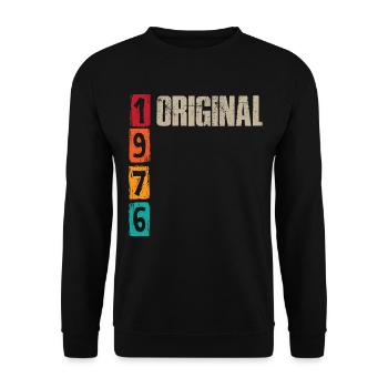 Vintage 1976 - Unisex Pullover - Schwarz - Vorne - Alina (178cm) & Michal (187cm)