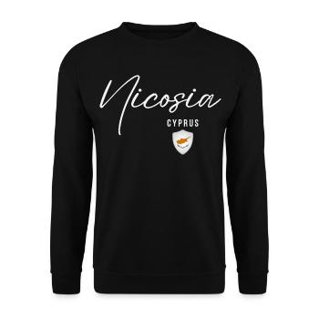 Nikosia, Zypern, elegantes Design, Nikosia, - Unisex Pullover - Schwarz - Vorne - Alina (178cm) & Michal (187cm)