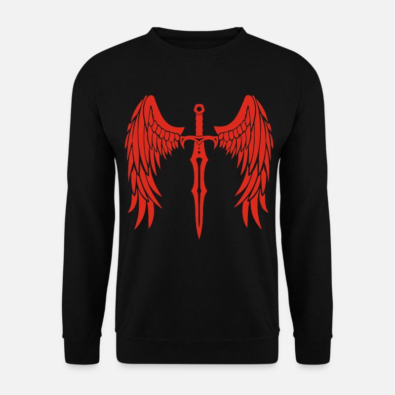 Rotflügeliges Schwert - Unisex Pullover - Schwarz