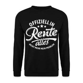 Offiziell in Rente, Alles Nicht Mehr Mein Problem - Unisex Pullover - Schwarz - Vorne - Alina (178cm) & Michal (187cm)
