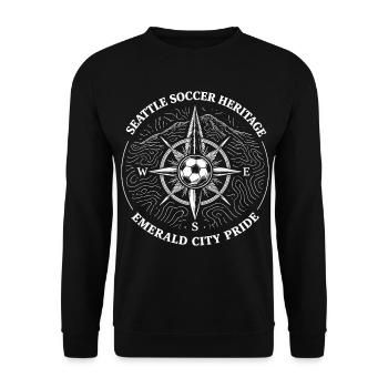 Seattle Soccer Heritage Emerald City Pride - Unisex Pullover - Schwarz - Vorne - Alina (178cm) & Michal (187cm)