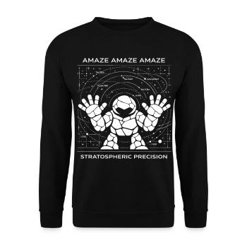 AMAZE Stratospheric Precision Rocky Astronaut - Unisex Sweatshirt - black - Front - Alina (178cm) & Michal (187cm)