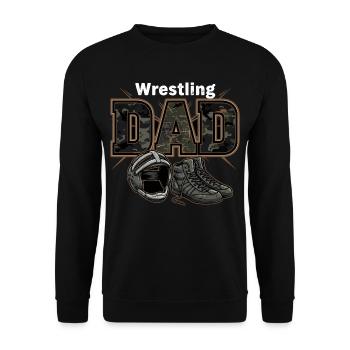 Wrestling Dad Ringen Papa - Unisex Pullover - Schwarz - Vorne - Alina (178cm) & Michal (187cm)