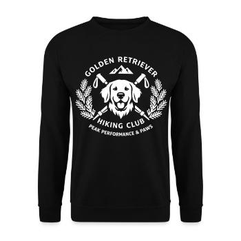 Golden Retriever Hiking Club Wander Design - Unisex Pullover - Schwarz - Vorne - Alina (178cm) & Michal (187cm)