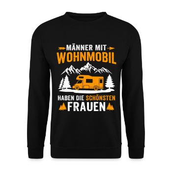 Männer mit Wohnmobil haben die schönsten Frauen  - Unisex Pullover - Schwarz - Vorne - Alina (178cm) & Michal (187cm)