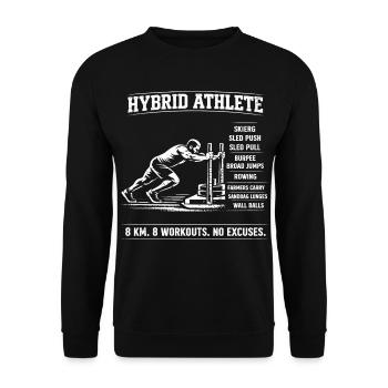 Fitness hybride pour athlètes en traîneau - Sweat-shirt Unisexe - noir - Devant - Alina (178cm) & Michal (187cm)