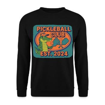 Pickleball Club Est 2024 Funny Player Pickle Ball - Unisex Sweatshirt - black - Front - Alina (178cm) & Michal (187cm)