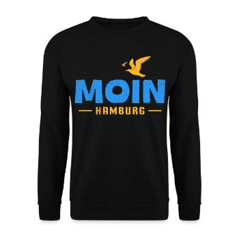 Nordsee Urlaub MOIN HAMBURG Lustiges - Unisex Pullover - Schwarz - Vorne - Alina (178cm) & Michal (187cm)