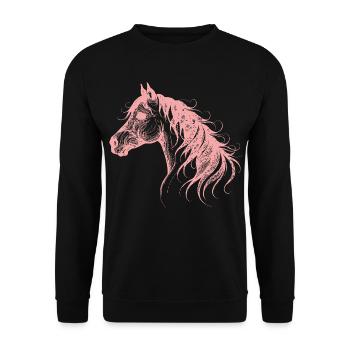 Horse Mane Horse Head Rider Pink - Unisex Sweatshirt - black - Front - Alina (178cm) & Michal (187cm)