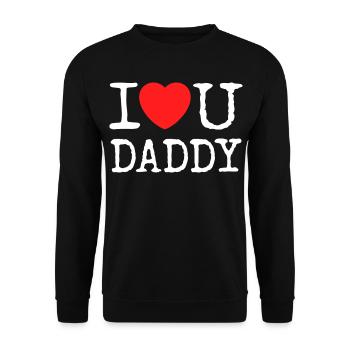 Chemise de papa Je t’aime - Sweat-shirt Unisexe - noir - Devant - Alina (178cm) & Michal (187cm)