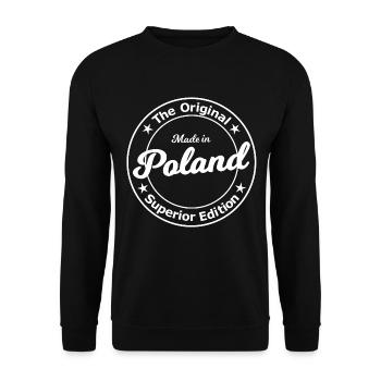Écusson original de la Pologne Vintage - Sweat-shirt Unisexe - noir - Devant - Alina (178cm) & Michal (187cm)