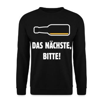 Das Nächste, Bitte! (Bier / Bierchen / NEG 2C) - Unisex Pullover - Schwarz - Vorne - Alina (178cm) & Michal (187cm)